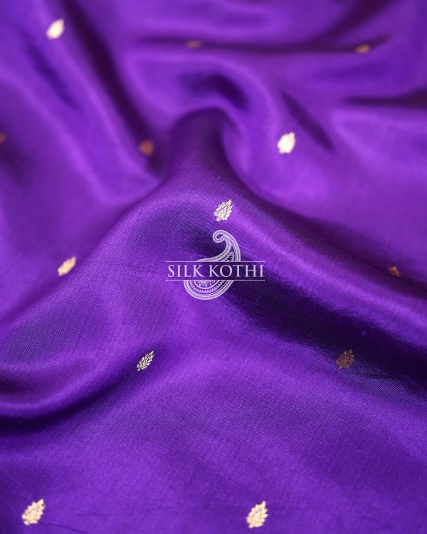 PURPLE KADHWA RAW MANGO SILK BANARASI HANDLOOM SAREE Cheap