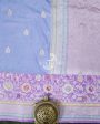 PALE CORNFLOWER BLUE KADHWA MEENAKARI BORDER KATAN SILK BANARASI HANDLOOM SAREE Online