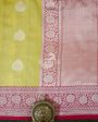 LEMON YELLOW KADHWA TUSSAR SILK BANARASI HANDLOOM SAREE Online