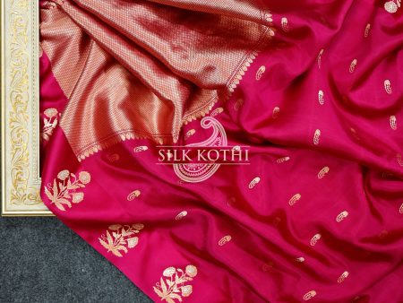 RANI PINK KADHWA RAW MANGO SILK BANARASI HANDLOOM SAREE Sale