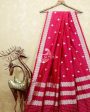 RUBY PINK KADHWA KATAN SILK BANARASI HANDLOOM SAREE Discount