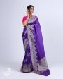 PURPLISH BLUE KADHWA MEENAKARI BORDER KATAN SILK BANARASI HANDLOOM SAREE Hot on Sale