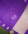 PURPLE KADHWA RAW MANGO SILK BANARASI HANDLOOM SAREE Cheap