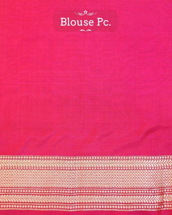 FUCHSIA PINK KATAN SILK UPPADA BANARASI HANDLOOM SAREE Sale