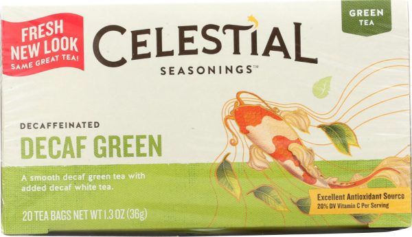 CELESTIAL SEASONINGS: Green Tea With White Tea Decaffeinated 20 Tea Bags,  1.2 oz Online