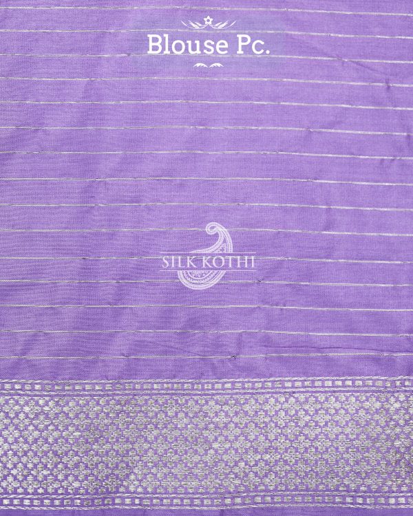 PALE CORNFLOWER BLUE KADHWA MEENAKARI BORDER KATAN SILK BANARASI HANDLOOM SAREE Online