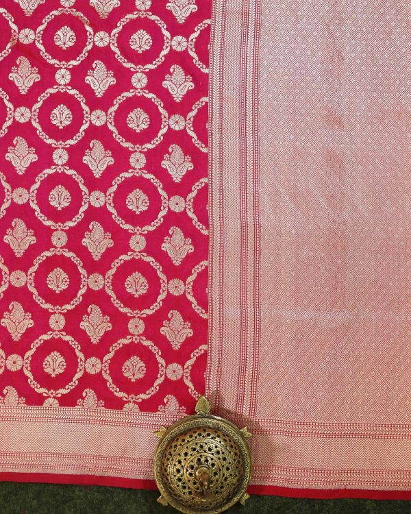 FUCHSIA PINK KATAN SILK UPPADA BANARASI HANDLOOM SAREE Sale