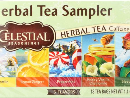 CELESTIAL SEASONINGS: Herbal Tea Sampler Caffeine Free 18 Tea Bags, 1.0 oz For Cheap