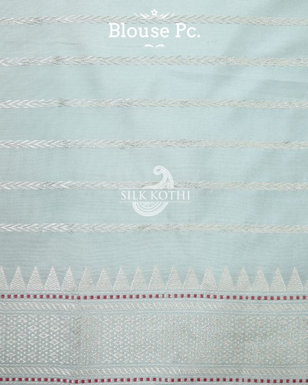 LIGHT POWDER BLUE MEENA BUTA KADHWA EKTARA KATAN SILK BANARASI HANDLOOM SAREE Online Sale