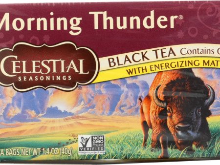 CELESTIAL SEASONINGS: Morning Thunder Contains Caffeine 20 Tea Bags, 1.4 oz For Cheap