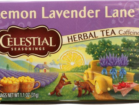 CELESTIAL SEASONINGS: Lemon Lavender Lane Herbal Tea Pack of 20, 1.1 oz Hot on Sale