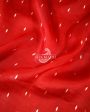 RED KADHWA KORA ORGANZA BANARASI HANDLOOM SAREE on Sale