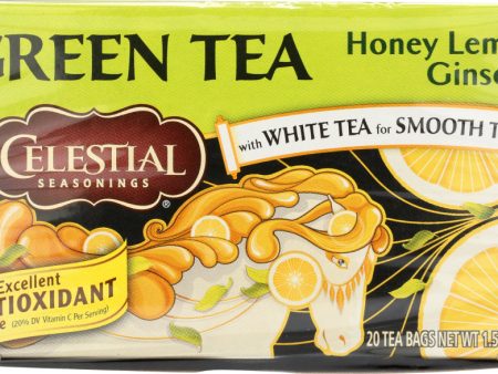 CELESTIAL SEASONINGS: Green Tea With White Tea Honey Lemon Ginseng 20 Tea Bags, 1.5 oz Discount