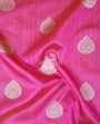 HOT PINK KADHWA TUSSAR SILK BANARASI HANDLOOM SAREE Online now