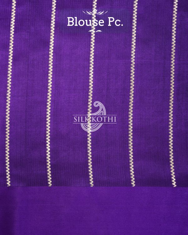 PURPLE KADHWA RAW MANGO SILK BANARASI HANDLOOM SAREE Cheap