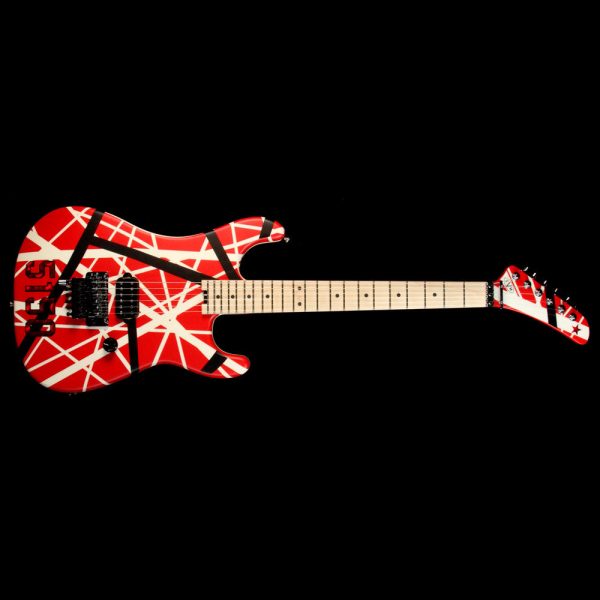 Used EVH Striped Series 5150 Electric Guitar Striped Red Black and White Online Hot Sale