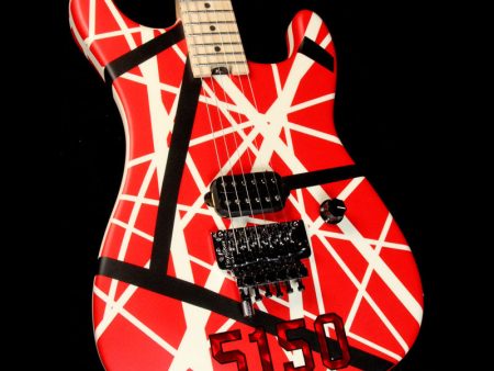 Used EVH Striped Series 5150 Electric Guitar Striped Red Black and White Online Hot Sale