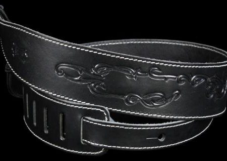 Levy s MV17T10 Carved Leather Guitar Strap Black Fashion