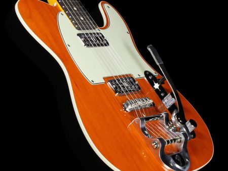 Used 2013 Fender Custom Shop Double TV Jones Telecaster Electric Guitar Transparent Orange Hot on Sale