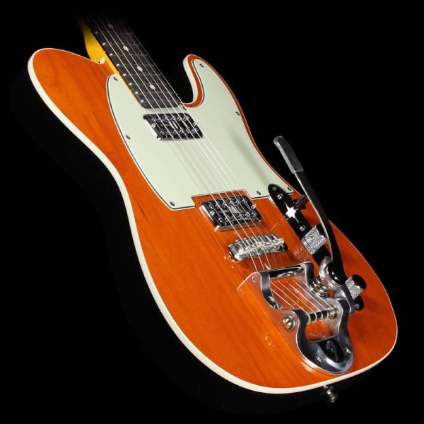 Used 2013 Fender Custom Shop Double TV Jones Telecaster Electric Guitar Transparent Orange Hot on Sale