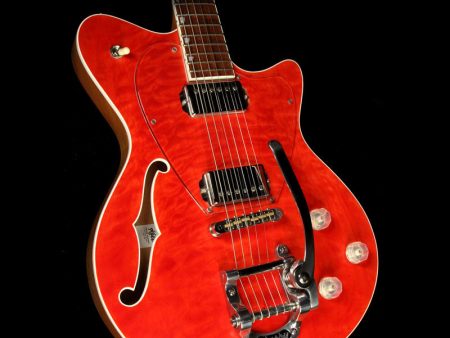 Used 2017 Koll Duo Glide Electric Guitar Transparent Red Quilt Top on Sale